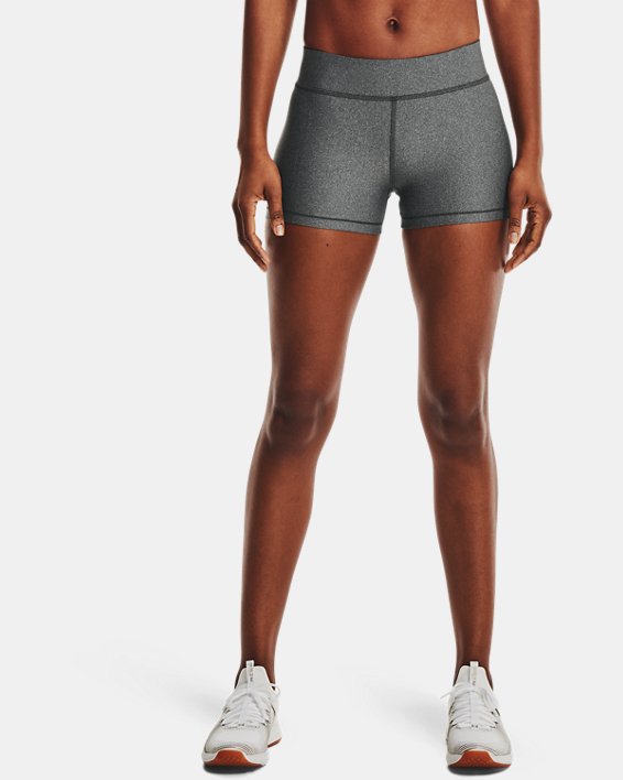 Damen HeatGear® Armour Shorts mit mittelhohem Bund, Gray, pdpMainDesktop image number 0